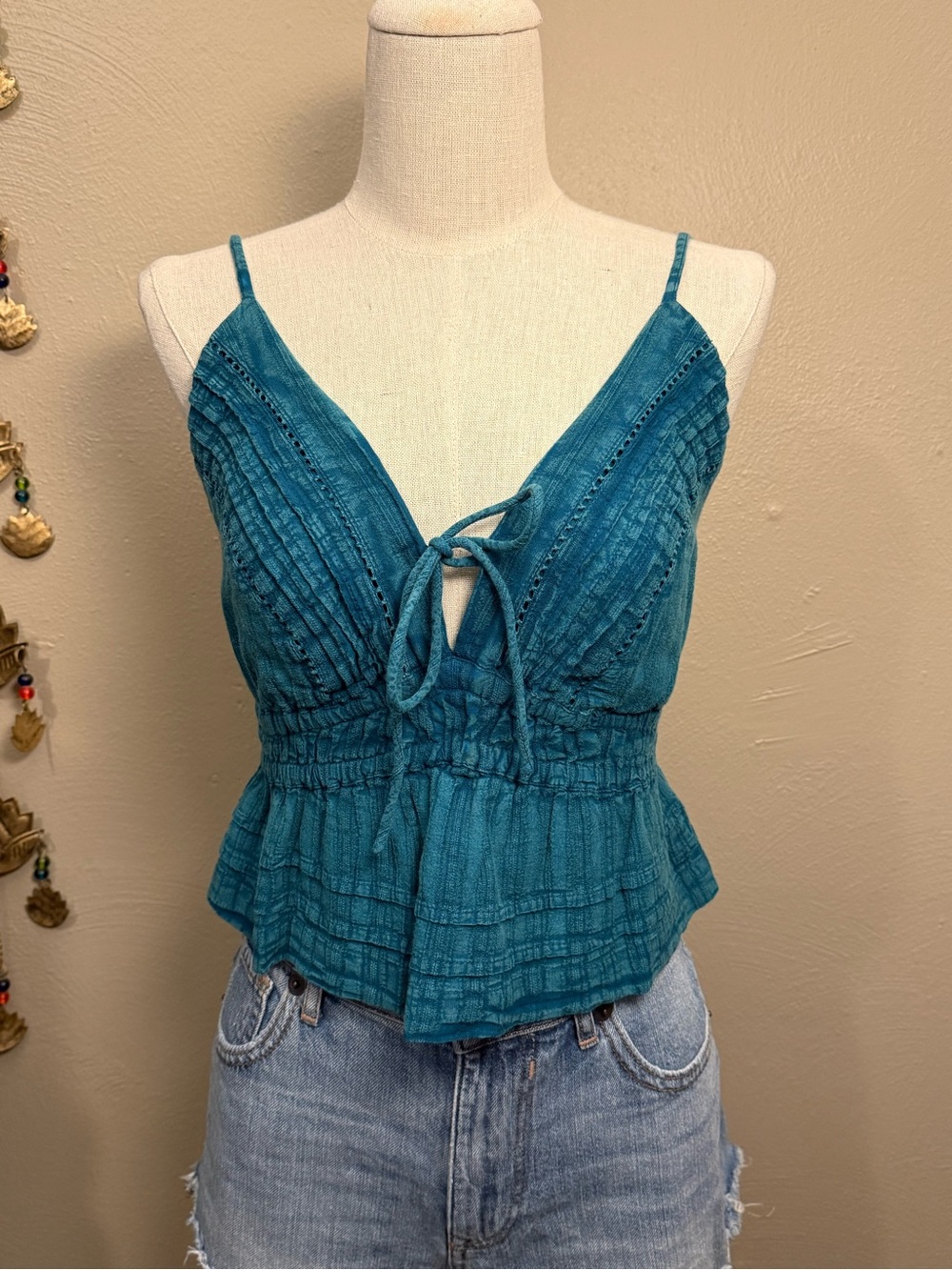 NWOT Z SUPPLY sorrell tank top teal blue color size XS 100% Cotton Made in India
